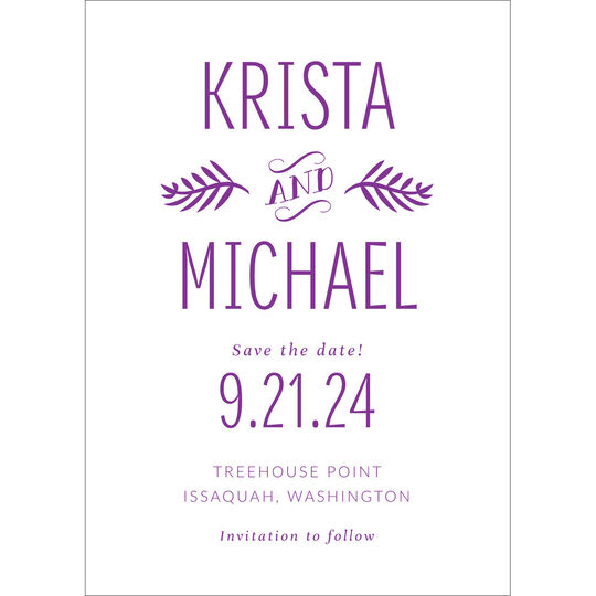 Frond Flourish Save the Date Cards